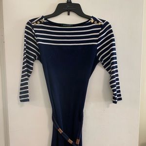 Lauren Ralph Lauren Nautical Dress, Petite Small